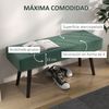 Banco De Cama De Acero Espuma Poliéster Homcom 100x36x45 Cm Verde