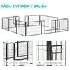 Parque Para Perros De 12 Paneles De Acero 80x60 Cm-pawhut. Negro