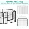 Parque Para Perros De 12 Paneles De Acero 80x60 Cm-pawhut. Negro