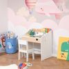 Escritorio Para Niños De Mdf Homcom 70x50x75cm Blanco Y Natural