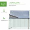 Gallinero Exterior Pawhut Metal Galvanizado Tela 3,03x6x1,95 M Plata