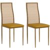 Juego De 2 Sillas De Comedor Pe Pu Acero Homcom 40x50x97 Cm Ocre