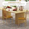 Juego De 2 Sillas De Comedor Pe Pu Acero Homcom 40x50x97 Cm Ocre