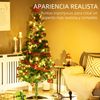 Árbol De Navidad Artificial De Plástico Acero Homcom Ø86x180 Cm Verde