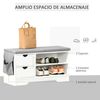 Banco Zapatero De Melamina Poliéster Homcom 80,5x30,5x43,5 Cm Blanco