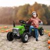 Tractor Eléctrico Con Remolque Para Niños 3-6 Años Verde Homcom