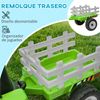 Tractor Eléctrico Con Remolque Para Niños 3-6 Años Verde Homcom