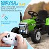 Tractor Eléctrico Con Remolque Para Niños 3-6 Años Verde Homcom