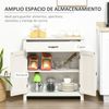 Aparador De Cocina De Mdf Melamina Homcom 80x39,7x80 Cm-blanco Lavado