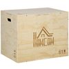 Caja Pliométrica De Madera Homcom Haya, 61x51x76 Cm, Madera Natural