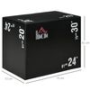 Caja Pliométrica 3 En 1 Con Cremallera Homcom Pe, 75x51x61 Cm, Negro