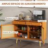 Aparador De Cocina De Melamina Pino Homcom 100x35x78,5 Cm Marrón