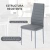 Conjunto Mesa Y 4 Sillas Comedor Vidrio Acero Homcom 42x52x96 Cm Gris