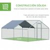 Gallinero Exterior De Metal Galvanizado Tela 3x4x1,95m-pawhut. Plata