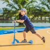 Patinete Para Niños Plegable Con Luces Altura Ajustable Azul Homcom