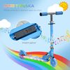 Patinete Para Niños Plegable Con Luces Altura Ajustable Azul Homcom