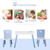 Juego De Mesa Y 2 Sillas Para Niños De 2-4 Años Blanco Y Azul Homcom