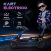 Go Kart Coche Eléctrico De Pp Metal Eva Homcom 100x58x58,5 Cm Azul