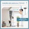 Árbol Para Gatos De Madera Felpa 55x38x225-255 Cm-pawhut.blanco