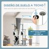 Árbol Para Gatos De Madera Poliéster Ø60x225-255 Cm-pawhut.gris