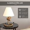 Lámpara De Mesa Led Con Base De Metal Y Cuerda De Lino Max.40w Homcom