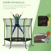 Cama Elástica Infantil Con Superficie De Salto Ø120 Cm Verde Homcom