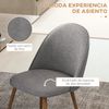 Pack De 2 Sillas De Comedor Lino Espuma Acero Homcom 50x52x83 Cm Gris