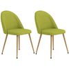 Pack De 2 Sillas De Comedor Lino Espuma Acero Homcom 50x52x83cm Verde