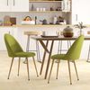 Pack De 2 Sillas De Comedor Lino Espuma Acero Homcom 50x52x83cm Verde