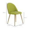 Pack De 2 Sillas De Comedor Lino Espuma Acero Homcom 50x52x83cm Verde