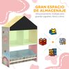 Estantería Para Juguetes Con Estantes Abiertos Y 2 Cajas Rosa Zonekiz