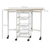 Carrito De Cocina De Metal Mdf Homcom 97,2x37x77,5 Cm Blanco Y Roble