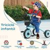 Triciclo Para Niños De 2 A 5 Años Con Cesta Timbre Azul Aiyaplay