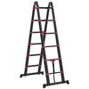 Escalera De Aluminio Nylon Homcom 379x67,5x11 Cm - Negro Y Rojo