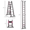 Escalera De Aluminio Nylon Homcom 379x67,5x11 Cm - Negro Y Rojo