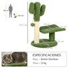 Árbol Para Gatos Pawhut Aglomerado Chenilla Sisal 35x31x55,5 Cm Verde