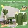 Árbol Para Gatos Pawhut Aglomerado Chenilla Sisal 35x31x55,5 Cm Verde