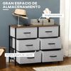 Cómoda De Acero Mdf Tela No Tejida Homcom 80x30x62,5 Cm Gris Y Marrón