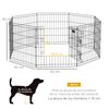 Parque De Juegos Para Perros 8 Paneles De Metal 61x61 Cm-pawhut.negro