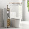 Armario De Baño De Melamina De Madera Kleankin 18x20x90 Cm Blanco