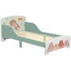 Cama Infantil De Madera Con Barreras De Protección Verde Zonekiz