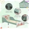 Cama Infantil De Madera Con Barreras De Protección Verde Zonekiz