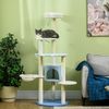 Árbol Para Gatos De Felpa Sisal Ø54,5x155cm-pawhut.blanco Y Azul