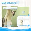 Árbol Para Gatos De Felpa Sisal Ø54,5x155cm-pawhut.blanco Y Azul