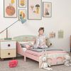 Cama Infantil De Madera Con Barreras De Protección Rosa Zonekiz