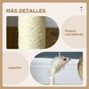 Árbol Para Gatos De Madera Sisal Poliéster Ø40x48 Cm-pawhut. Gris