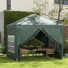 Carpa Plegable Outsunny De Tela Oxford Acero 295x295x258 Cm Verde