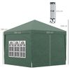 Carpa Plegable Outsunny De Tela Oxford Acero 295x295x258 Cm Verde