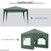 Carpa Plegable Outsunny De Tela Oxford Acero 295x295x258 Cm Verde