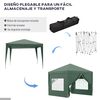 Carpa Plegable Outsunny De Tela Oxford Acero 295x295x258 Cm Verde